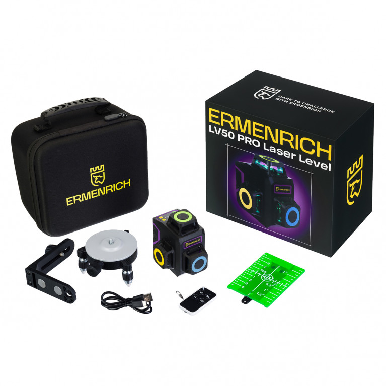 Лазерный уровень Ermenrich PRO LV50 фиолетовый