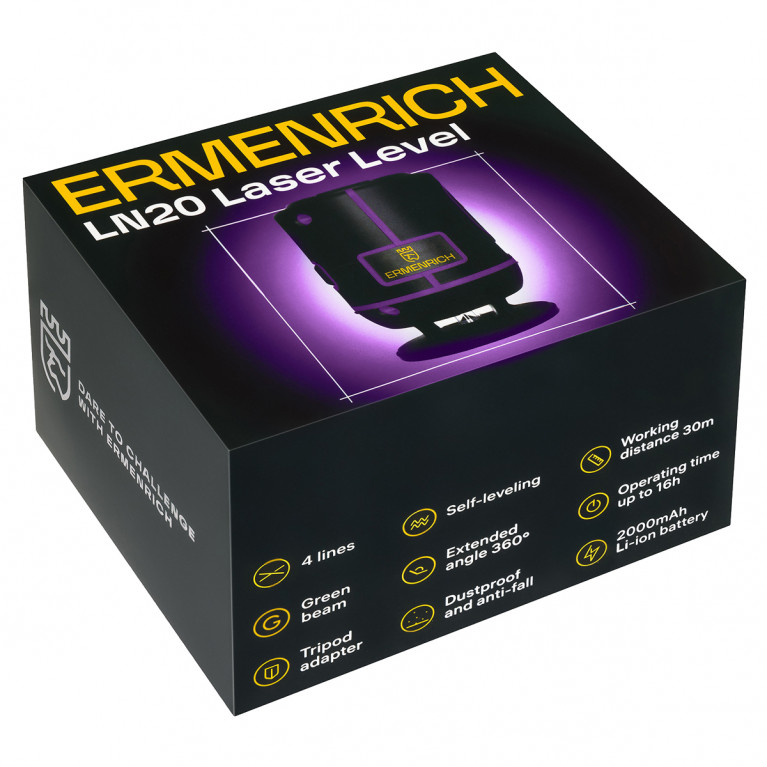 Лазерный уровень Ermenrich PLUS LN20 фиолетовый