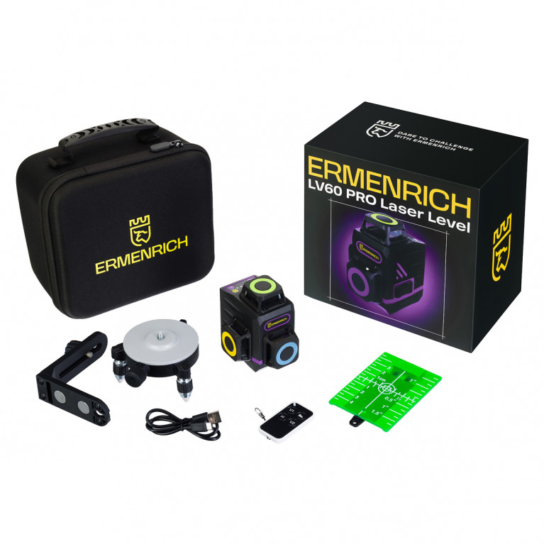 Лазерный уровень Ermenrich PRO LV60 фиолетовый
