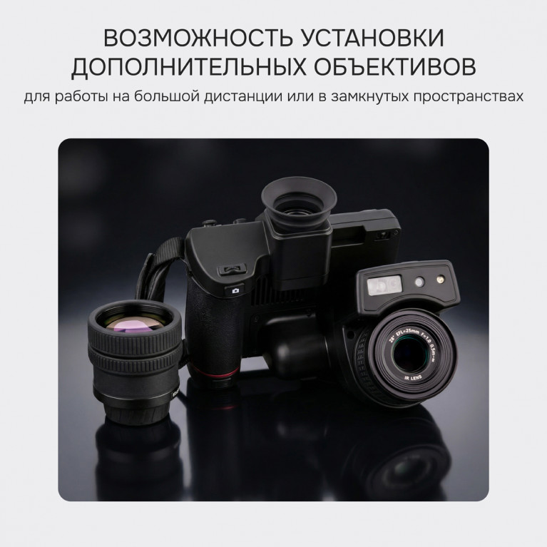 Тепловизор RGK TL-640 Pro в комплекте с телеобъективом 6° и широкоугольным объективом 48°